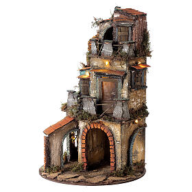 Borgo con base tonda 35x25 presepe napoletano stile 700