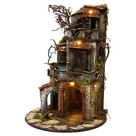 Neapolitan Nativity Scene: Miniature house on a round base, 1700s style 35x25 cm Neapolitan nativity Neapolitan Nativity Scene: Miniature house on a round base, 1700s style 35x25 cm Neapolitan nativity