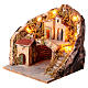 Village with stable semicircular staircase 25x25x25 cm, 1700s style Neapolitan nativity s2
