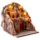 Village with stable semicircular staircase 25x25x25 cm, 1700s style Neapolitan nativity s3