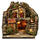 Bourgade avec grotte escalier semi-circulaire 25x25x25 cm crèche napolitaine style 700 s1