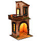 Wooden house with lights 40x20x20 cm, in 1700s Neapolitan style s2
