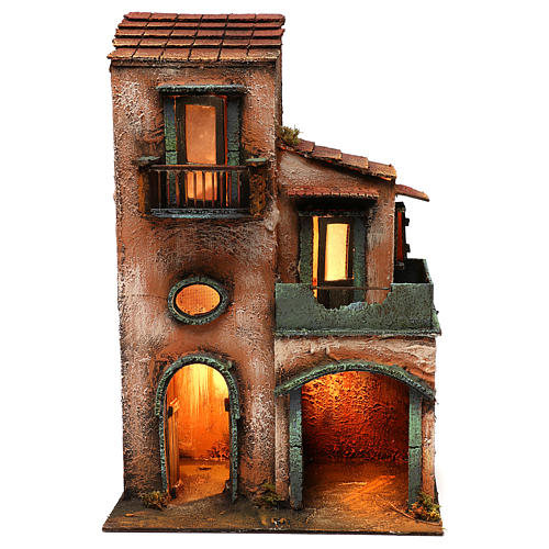 Haus für Krippe mit Stall und Bogen 45x30x20cm neapolitanische Krippe 1