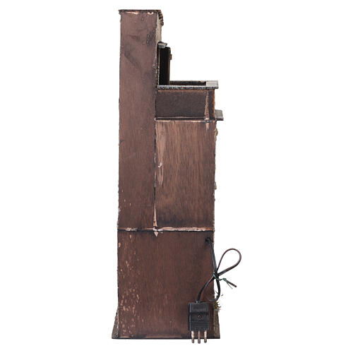 Lighted three-storey Neapolitan nativity house setting with stable, 50x15x20 cm 4