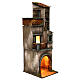 Lighted three-storey Neapolitan nativity house setting with stable, 50x15x20 cm s3