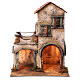 Two story building with stables, terrace and canopy for Neapolitan Nativity Scene 40x35x20 cm s1