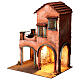 Two story building with stables, terrace and canopy for Neapolitan Nativity Scene 40x35x20 cm s2