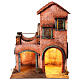 Two floor house, barn terrace Neapolitan nativity 40x35x20 cm s1