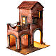Two floor house, barn terrace Neapolitan nativity 40x35x20 cm s3