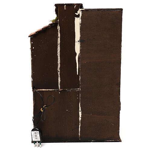 Chatka z miasteczkiem w komplecie z figurkami, do neapolitańskiej szopki, 40x30x20 cm 5