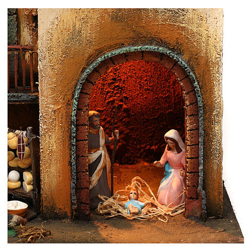 Nativity setting with Neapolitan nativity figurines, 40x30x20 cm 2