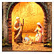 Wohnblock mit Heiligen Familie und Licht 40x35x20cm neapolitanische Krippe s2