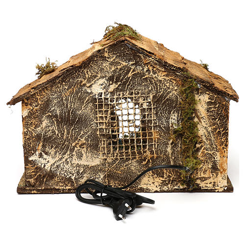 Cabana iluminada com natividade presépio napolitano 25x35x20 cm 5