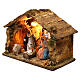 Lighted nativity stable with complete Neapolitan nativity 25x35x20 s3