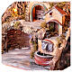 Neapolitan Nativity scene setting village with shack, fount and stairs 45x40x30 cm s2