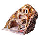 Neapolitan Nativity scene setting village with shack, fount and stairs 45x40x30 cm s3