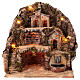 Neapolitan Nativity scene setting village with shack, fount and stairs 45x40x30 cm s1