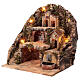 Neapolitan Nativity scene setting village with shack, fount and stairs 45x40x30 cm s3