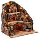 Neapolitan Nativity scene setting village with shack, fount and stairs 45x40x30 cm s5