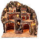 Ambientazione borgo con cascata e mulino 50x50x40 cm presepe napoletano s1