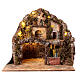 Rocky village mill and waterfall 45x50x40 cm, Neapolitan nativity setting s1