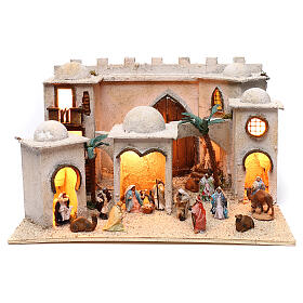 Arab style village 30x50x40 cm with figurines, Neapolitan Nativity