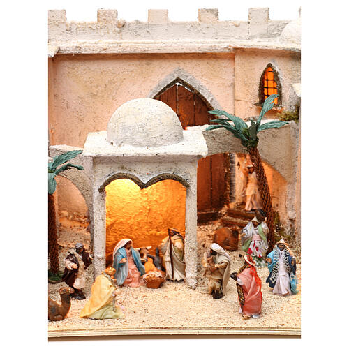 Arab village dimension 30x50x40 cm with complete Neapolitan Nativity set 4