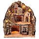 Village with stable and fountain 40x40x30 cm, Neapolitan Nativity setting s1