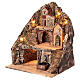 Borgo con fontana e grotta presepe napoletano 40x40x30 cm s3