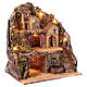 Borgo con fontana e grotta presepe napoletano 40x40x30 cm s5