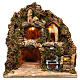 Lighted village with stable and fountain 40x40x30 cm, Neapolitan Nativity s1