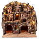 Borgo tre piani mulino e cascata presepe napoletano 50x50x40 cm s1