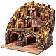 Borgo tre piani mulino e cascata presepe napoletano 50x50x40 cm s3