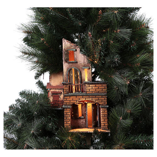 Neapolitan nativity Christmas tree village 150 cm 8 cm figures 4
