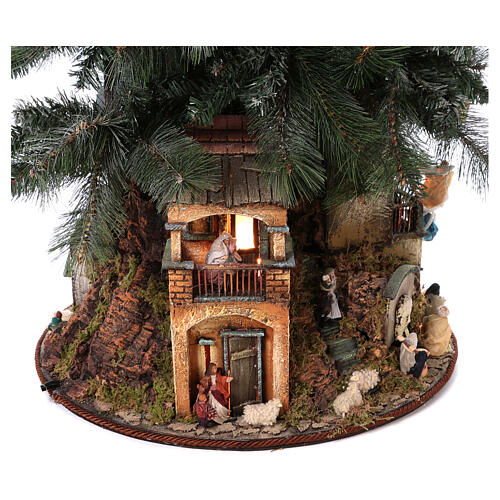 Neapolitan nativity Christmas tree village 150 cm with 8 cm figures 4