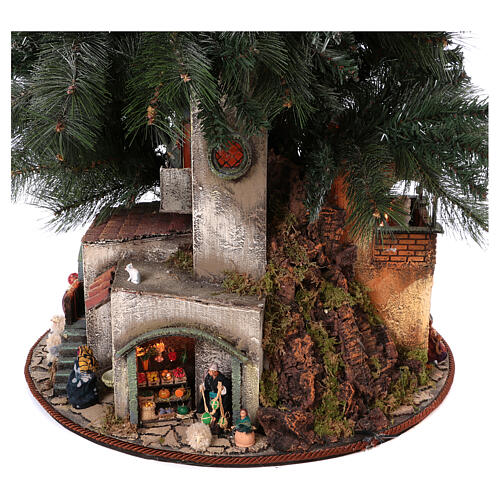 Neapolitan nativity Christmas tree village 150 cm with 8 cm figures 6