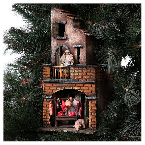 Neapolitan nativity Christmas tree village 150 cm with 8 cm figures 9