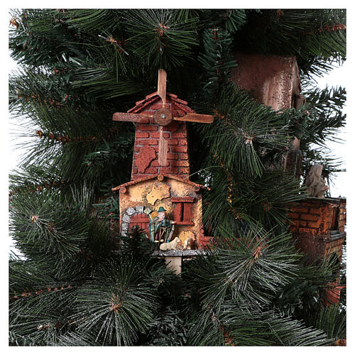 Neapolitan nativity Christmas tree village 150 cm with 8 cm figures 11