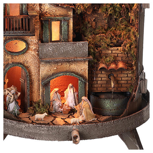 Wine press with complete 6 cm Neapolitan nativity figurines 2