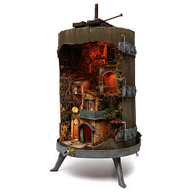 Torchio vinario illuminato 85x45 cm presepe illuminato per statuine 6 cm