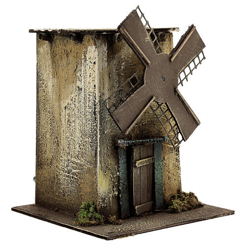 Ruchomy młyn wodny zasilany silniczkiem, 25x15x15 cm, szopka neapolitańska 3