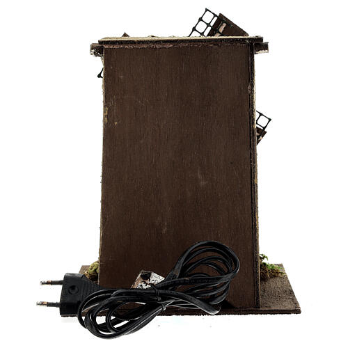 Ruchomy młyn wodny zasilany silniczkiem, 25x15x15 cm, szopka neapolitańska 4