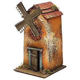 Presépio Napolitano: Moinho de vento movimento com motor 25x15x15 cm presépio Nápoles