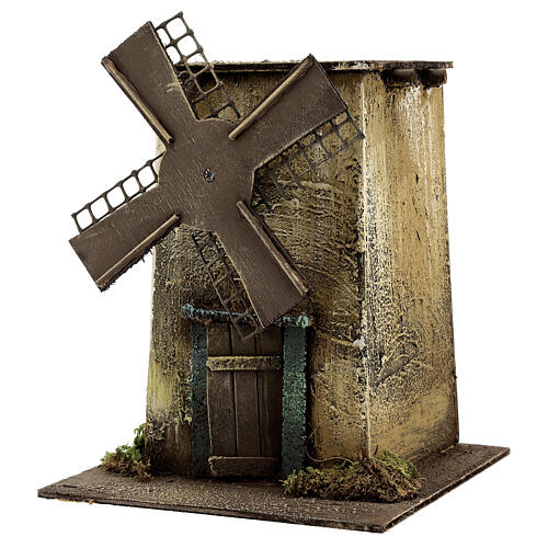 Windmill with motor 25x15x15 cm Neapolitan nativity 2