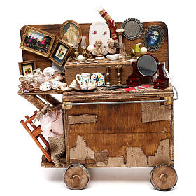 Charrette brocanteur crèche napolitaine pour santons 18-22 cm