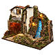 Casa rustica con luci e cascata 35x50x25 cm per presepi 11 cm s2