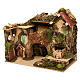 House with arch and fountain with pump 220V, for 10 cm nativity 30x30x20 cm s2