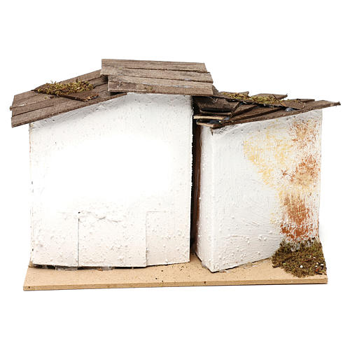 Miniature rustic house with 2 entrances 15x20x15 cm, for 7 cm nativity 4