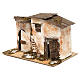 Miniature rustic house with 2 entrances 15x20x15 cm, for 7 cm nativity s2