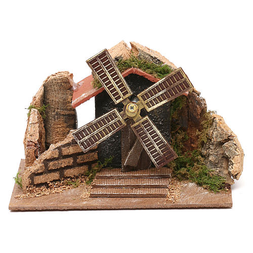 Moving windmill statue 10x15x10 cm, for 7 cm nativity 1